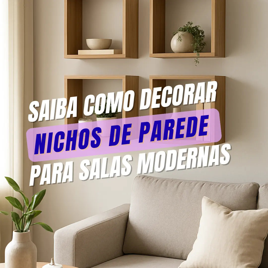 como decorar nichos de parede numa sala de estar moderna